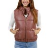 Women's Butter Faux Leather Puffer Jacket/Vest - Grace & Lace - image 3 of 4