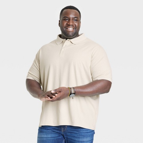 Men's Big & Tall Regular Fit Short Sleeve Polo Shirt - Goodfellow & Co™  Oatmeal 5xlt : Target