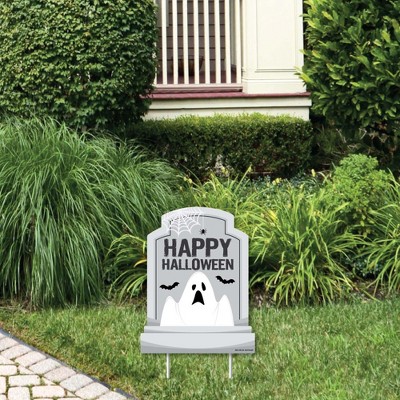 Big Dot of Happiness Graveyard Tombstones - Outdoor Lawn Sign - Halloween Party Yard Sign - 1 Piece