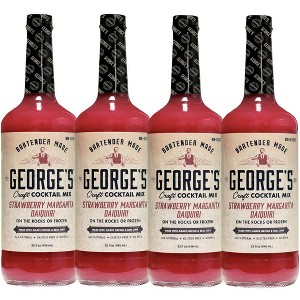 George’s Beverage Company Strawberry Daquiri Mix - 1L Bottle - Gluten Free, All Natural Mixer - 1 of 4