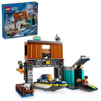 LEGO City Police Speedboat and Crooks' Hideout Pretend Play Toy 60417