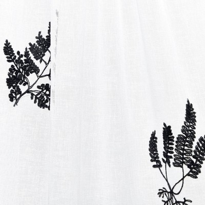 Black Sheer Polyester Rod Pocket Curtain Panels, Set of 2
