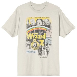Wizard of Oz Classic Film Poster Adult Natural Short Sleeve Tee - 1 of 3