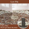 Washable Elegant Floral Rug, Thin Low Pile Carpet with Non-Slip Backing, Stain Resistant & Reinforced Edges for Living Room & Kitchen - 2 of 4