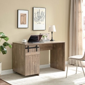 PAGED Home Office Desk Simple Modern Computer Desk with 6 Shelves, Keyboard Panel and Drawer for Office, Study - 1 of 4