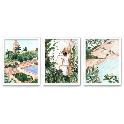 Americanflat 3 Piece 16x20 Wrapped Canvas Set - Portofino by Sabina Fenn -  Coastal Wall Art : Target