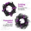 20 Inch 30 LED Halloween Wreath Decoration with Bat & Spider Purple Lights Battery Operated - 4 of 4
