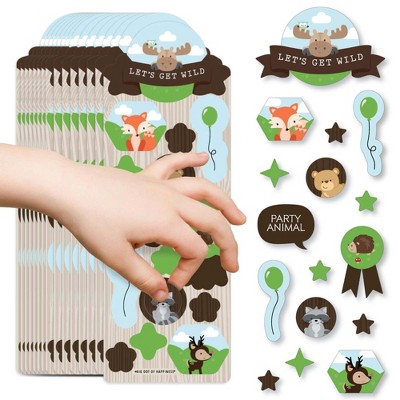 Big Dot of Happiness Woodland Creatures - Birthday Party Favor Kids Stickers - 16 Sheets - 256 Stickers