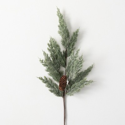 Artificial Long Pine Stem Green 29"H