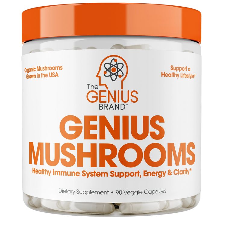 Genius Mushrooms Lions Mane, Cordyceps and Reishi Brain Supplement - The Genius Brand, 1 of 4