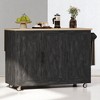51.2" Farmhouse Kitchen Island Cart with Drop Leaf, Internal Storage Racks, Towel Rack, Adjustable Shelves, Rolling Island with Locking Wheels - 4 of 4