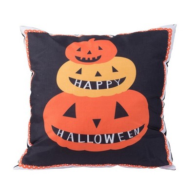 TopComfy Support Pillow Halloween Pumpkin Pillow with Jack O Lantern Design for Seasonal Decor, Black and Orange, 3.35"*3.35"*3.9"