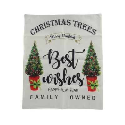 Unique Bargains Dining Chair Slipcovers Linen Beige 22.83"x19.29" 1Pcs