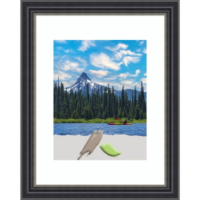 11"x14" Matted to 8"x10" Opening Size Stylish Wood Picture Frame Art Black - Amanti Art