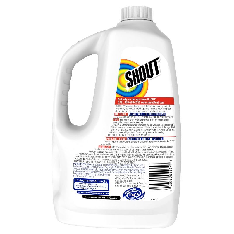 Shout Triple-Acting Everyday Stain Remover Liquid Refill - 60 fl oz, 4 of 13