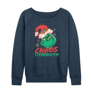 Women's - Dr. Seuss -  Lightweight French Terry Wide Neck Long Sleeve Shirt - 1 of 4