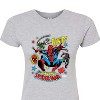 Women's - Marvel - Spider-man Stickers Style Fitted Graphic T-Shirt - 2 of 3