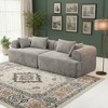96'' Boucl¨¦ Modular 2-Piece Full-Foam Sectional Sofa with Rounded Arms and Plush Pillows - 3 of 4