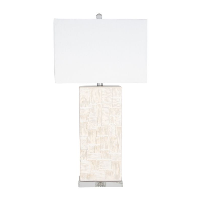 SAGEBROOK HOME 31&#39;&#39; Ceramic Textured Table Lamp White, 1 of 8