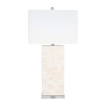SAGEBROOK HOME 31'' Ceramic Textured Table Lamp White
