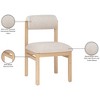 Meridian Furniture,Roundhill Linen Textured Fabric Upholstered Dining Chair, Set of 2 - 3 of 4