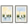 AZL1 Life Concept Wall Art 2 Piece Sailboat Framed Replaceable Canvas Prints Wood Frame for Modern Nautical Home Decor, Green, 21.5"*29.5"*4" - 2 of 4