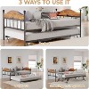 TackView Twin Daybed with Pop-Up Trundle, Metal Frame with Stylish Headboard, Heavy Duty Steel Slats Platform, Convertible Sofa Bed - 4 of 4