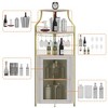 Whizmax Corner Wine Bar Cabinet with Detachable Wine Rack, Bar Cabinet with Glass Holder, Small Sideboard and Buffet Cabinet with Mesh Door - 4 of 4