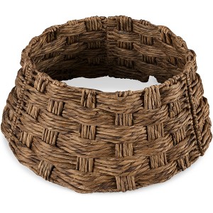 Best Choice Products 24in Basket Woven Hyacinth Christmas Tree Collar, Skirt Accessory w/ Cord Cut-Out - 1 of 4