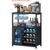 Living Room Wine Bar Rack Cabinet w/ Storage Space & Detachable Wine Rack, Coffee Bar w/ Glass Holder, 3-Tier Kitchen Buffet Cabinet - 4 of 4