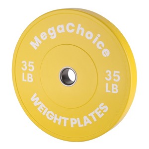 Rubber Bumper Weight Plates 10 LB 15 LB 25 LB 35 LB 45 LB 55 LB- 2 Inch Single Barbell Plates for Home Gym Strength Training - 1 of 4