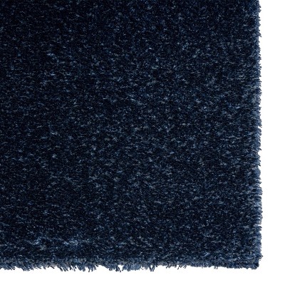 Navy Rectangular 6' x 9' Shag Synthetic Area Rug