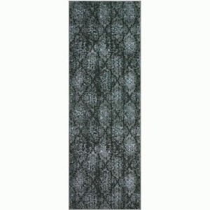 Acekool Washable Bedroom Area Rug, Non Slip, Low Pile, Boho Floral, Soft Lightweight Carpet for Bedside - 1 of 4