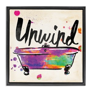 Stupell Industries Unwind Rainbow Colors Icon Bath, 25" x 25" - 1 of 4
