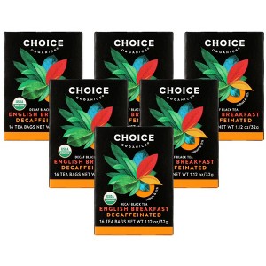 Choice Organic Teas English Breakfast Decaffeinated Black Tea - Case of 6 boxes/16 ct - 1 of 4