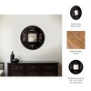 Mirror Wood and Glass Carved Symbol Design Boho Wall Decor for Home Office Bedroom Living Room - 20" Brown - 3 of 4
