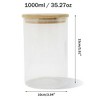Unique Bargains with Bamboo Lid Decorative Jars Wood Color Clear 1 Pc - 3 of 4