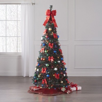BrylaneHome 6 Ft Fully Decorated Pre-Lit Pop-Up Christmas Tree
