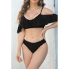 Womens 2 Piece Swimsuits High Waist Bikini Set Ruffle Twist Bathing Suit for Women - 2 of 4