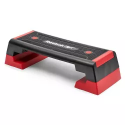 Reebok Fitness Multipurpose Adjustable Aerobic and Strength Training Workout Step Platform for HIIT, Cardio, and General Sessions, Red