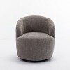 Chenille Swivel Accent Chair Barrel Accent Chair Armchair With Powder Coating Metal Ring-Tanpinhause - 4 of 4