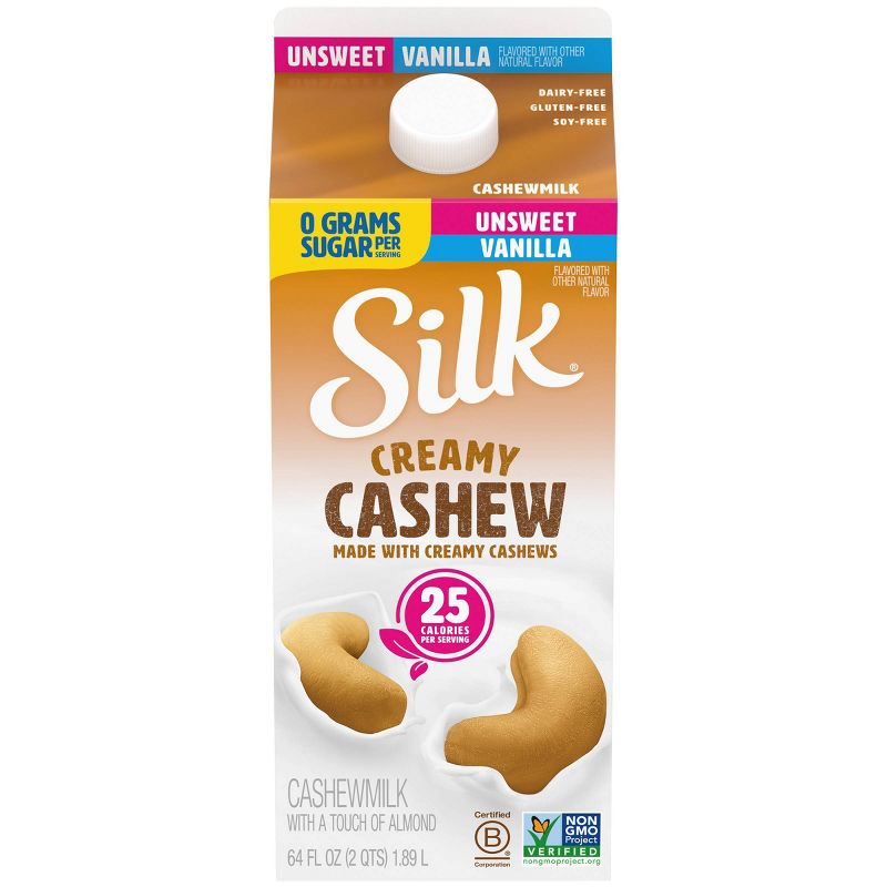 Silk Dairy-Free Unsweet Vanilla Cashewmilk - 0.5gal, 5 of 6