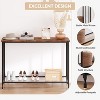 33.5in Wide Console Table, Narrow Entryway Table, Narrow Console Table, Behind Couch Table, End Table with Glass Shelf and Metal Frame - 2 of 4