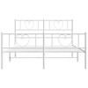 vidaXL Metal Bed Frame with Headboard and Footboard White 59.1 in.x78.7 in. - image 4 of 4