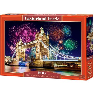 500 Piece Jigsaw Puzzle, Tower Bridge, London, England, Fireworks Puzzle, Adult Puzzles, Castorland B-52592