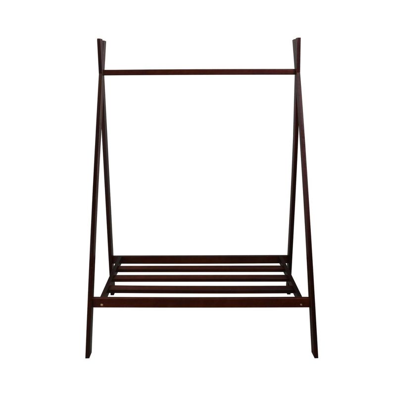 Solid Wood Garment Rack with Shelf Truffle Brown - Flora Home, 2 of 15