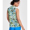 Kasper Womens Floral Knot Front Sleeveless Blouse Top, greens, PM - 2 of 2