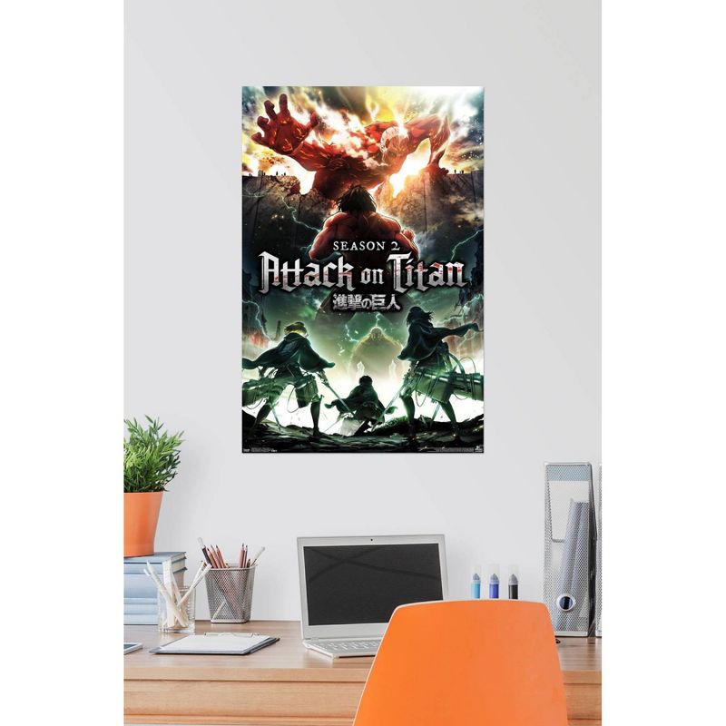 22.375&#34; x 34&#34; Attack on Titan - Season 2 Teaser One Sheet Unframed Wall Poster Print - Trends International, 4 of 5