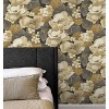 NextWall Ebony and Antique Gold Nouveau Floral Peel and Stick Wallpaper - 4 of 4