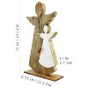 AuldHome Design Wood Enamel Nesting Angel Statue; Primitive Farmhouse Christmas Decor Figurine - 3 of 4